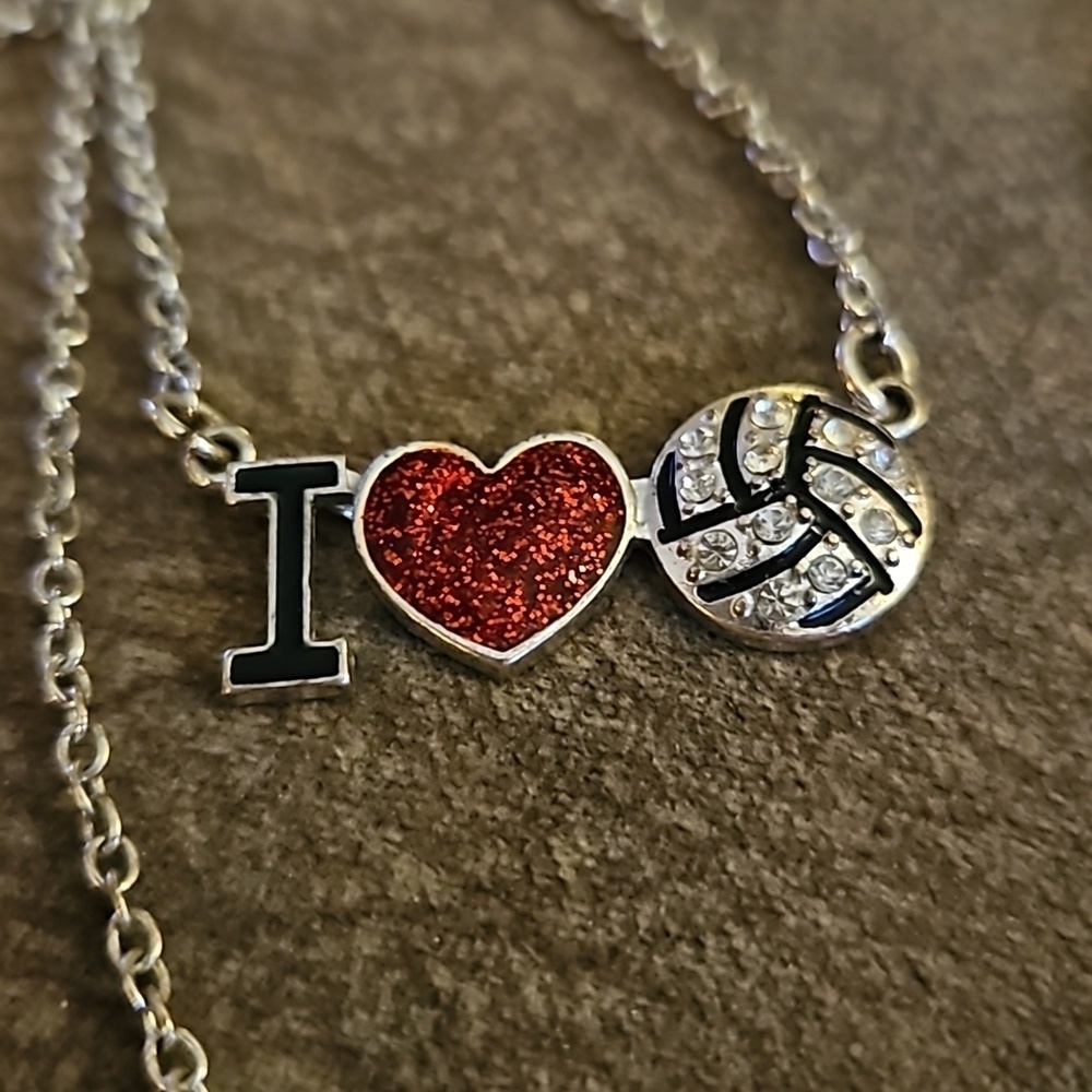 3/$30 I Love Volleyball Chain Necklace - Picture 3 of 4